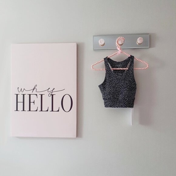 NWT All Fenix black & white polka dot racerback sports bra & 7/8 legging set, XS - Picture 11 of 16